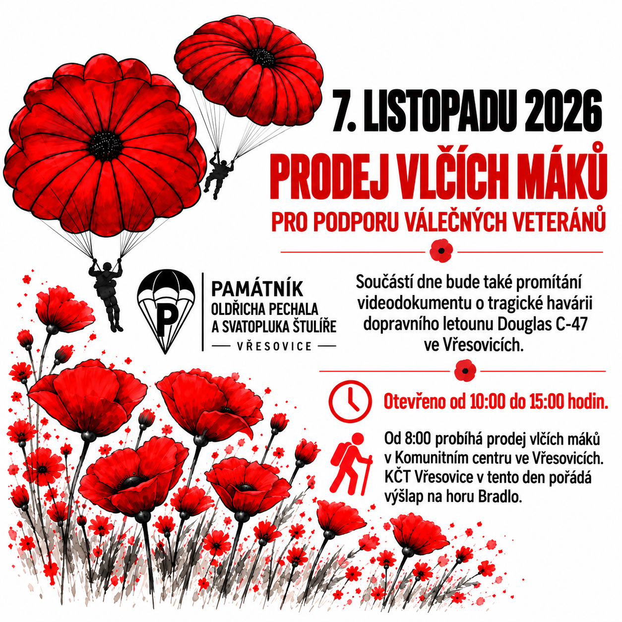 Vlčí máky na podporu válečných veteránů.