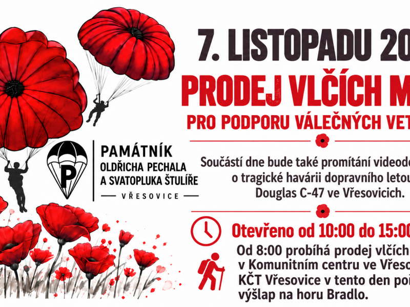 Prodej vlčích máků ve Vřesovicích