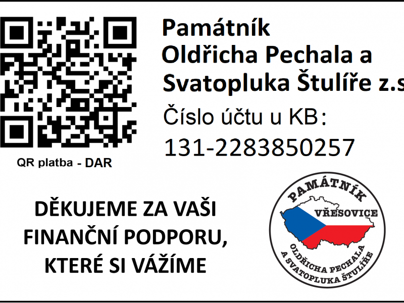 uveďte do popisu platby, dar pro Válečné veterány
