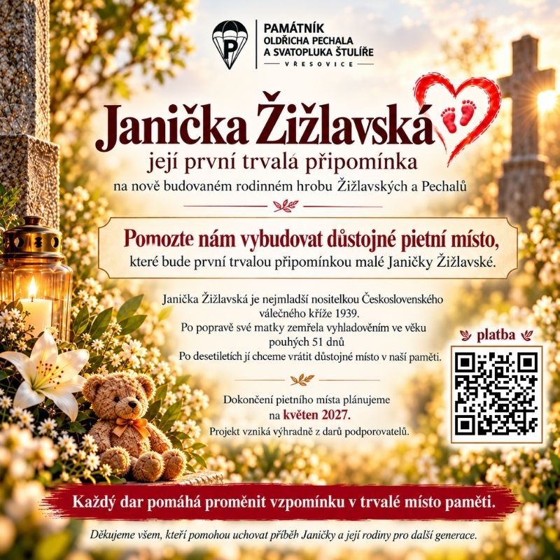 Janička Žižlavská a její první připomínka na nově vybudovaném rodinném hrobu Žižlavských a Pechalů