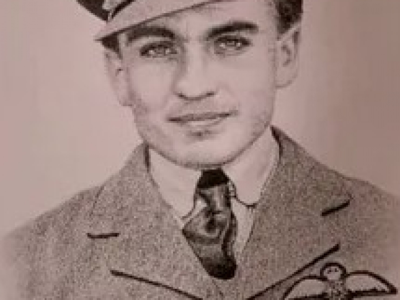 Malba Svatopluka v uniformě RAF- Nikola havránková