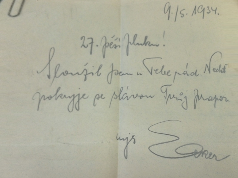 Dopis na rozloučení L. Ecker