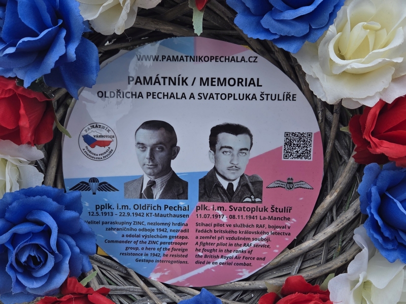 Pietní akt k uctění památky 39 obětí spojených s odbojovou činností Oldřicha Pechala