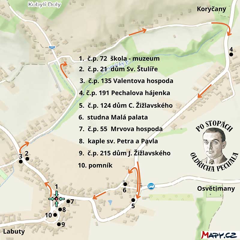 Mapa po stopách Oldřicha Pechala pro děti i dospěláky